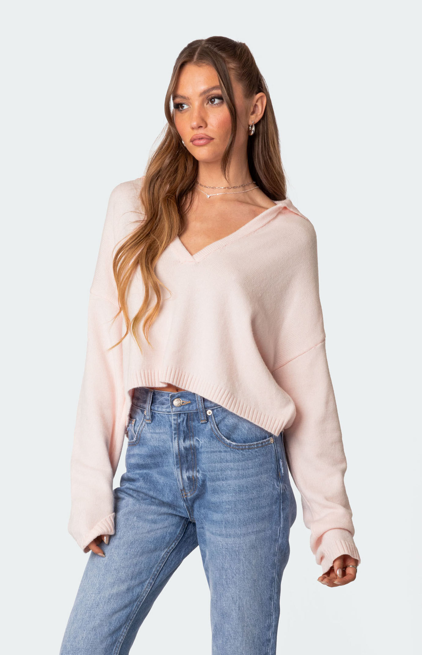 Edikted Marcie Oversized Cropped Sweater PacSun