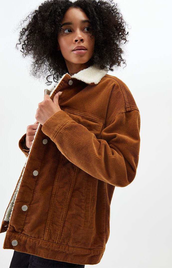 pacsun sherpa corduroy trucker jacket