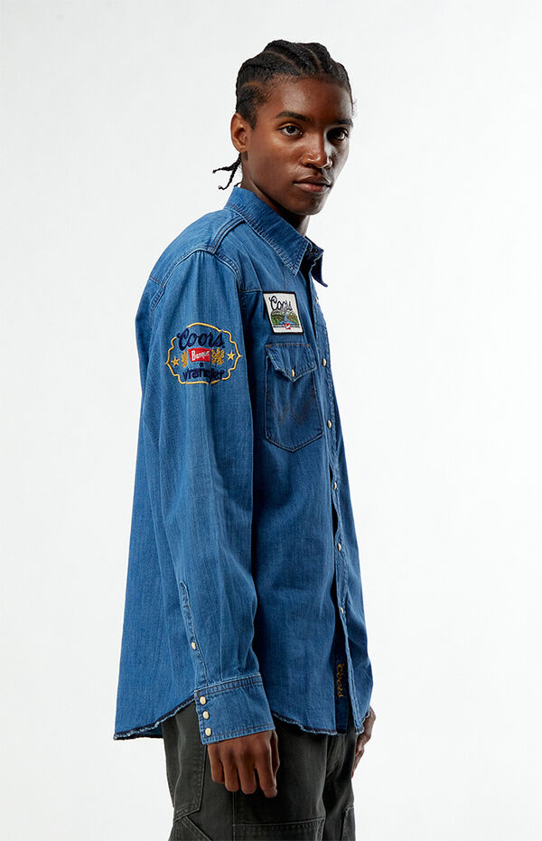 Wrangler x Coors Embroidered Denim Long Sleeve Shirt