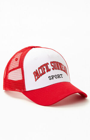 Red Pacific Sunwear Sport Trucker Hat image number 1