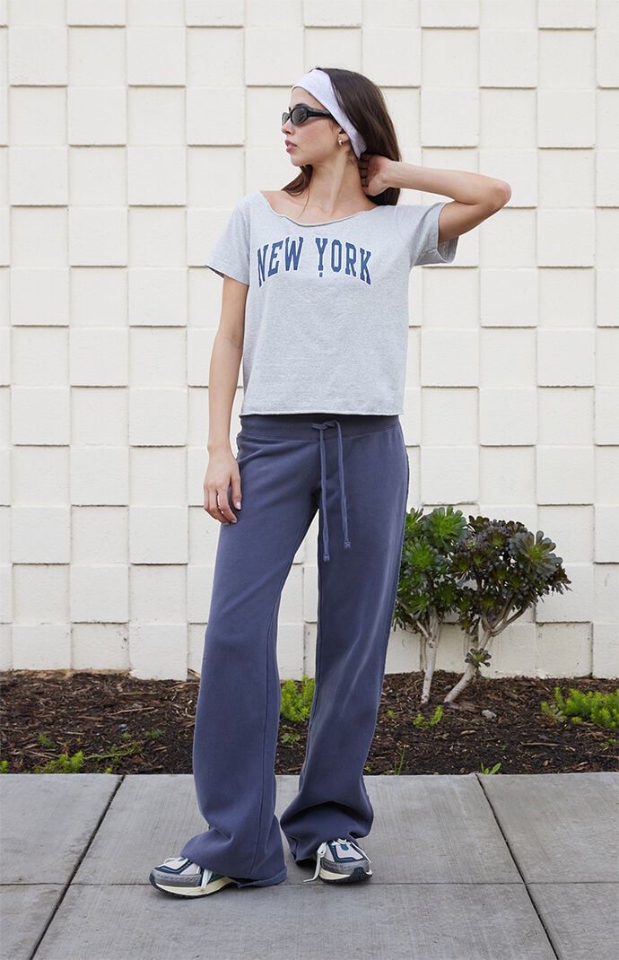 John Galt Washed Navy Hilary Soft Baggy Sweatpants