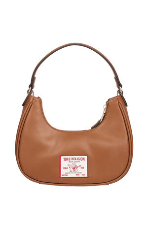 Chain & Studs Faux Leather Hobo Bag image number 4