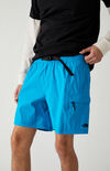 Blue Classic V Belted Shorts Blue Classic V Belted Shorts image number null