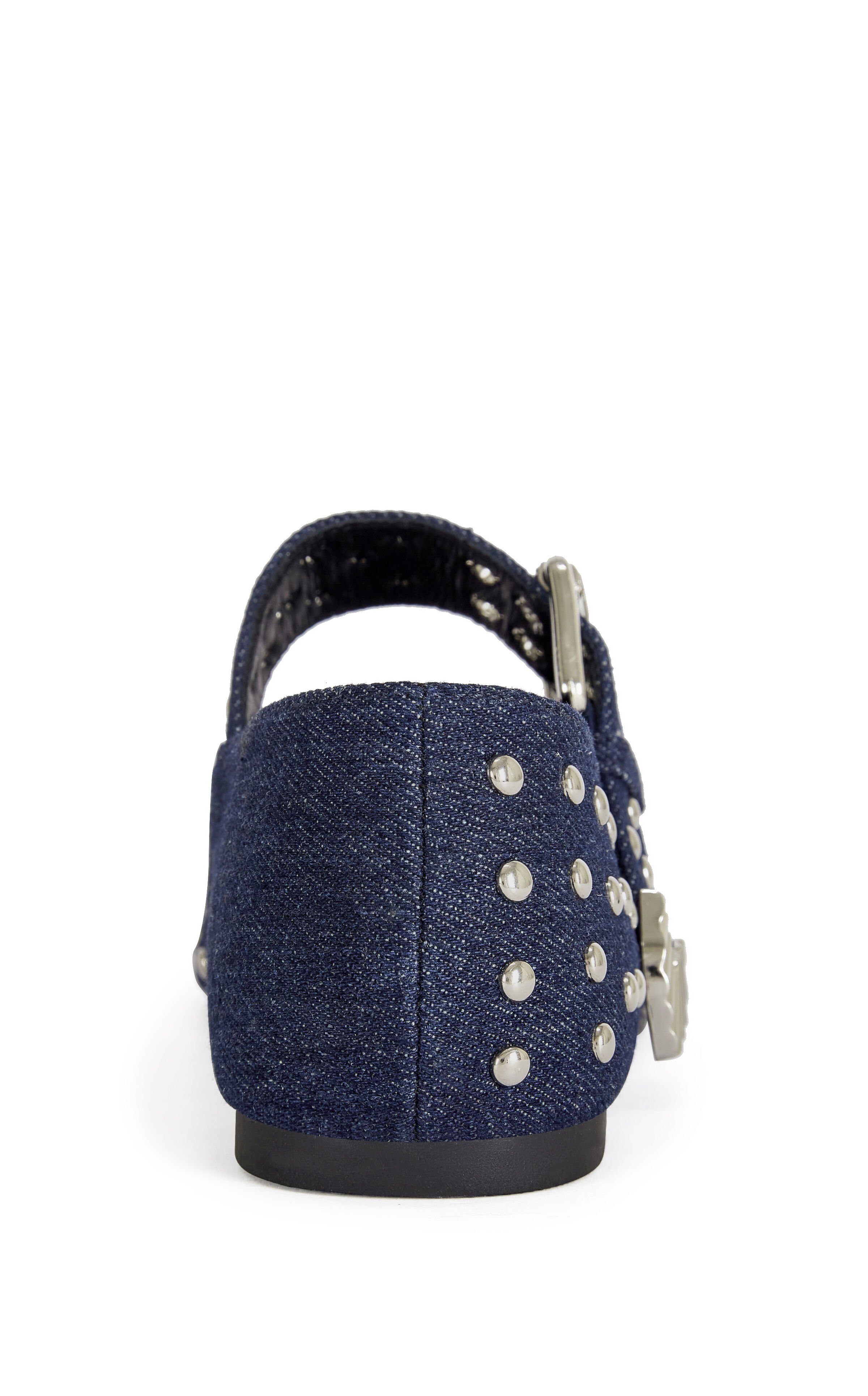 AZALEA WANG Women's Kennith Denim Studded Ballet Flats