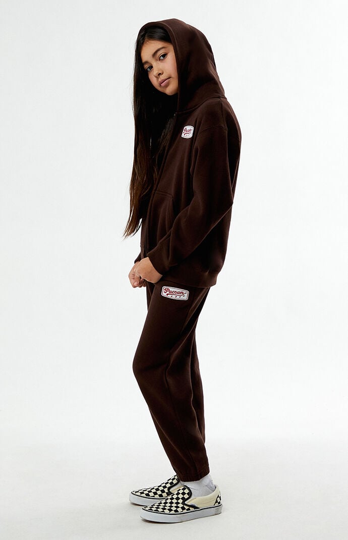 Pacsun Kids Brown Patch Jogger Sweatpants