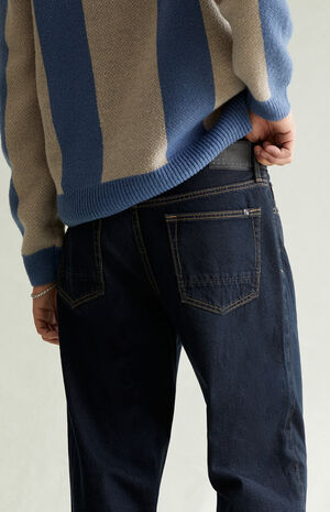 Dylan Baggy Jeans Contrast Stitch Dark Blue image number 4