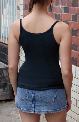 Black Heart Ribbed Tank Top image number 4