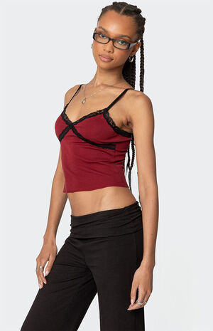 Llena Lace Trim Tank Top image number 4