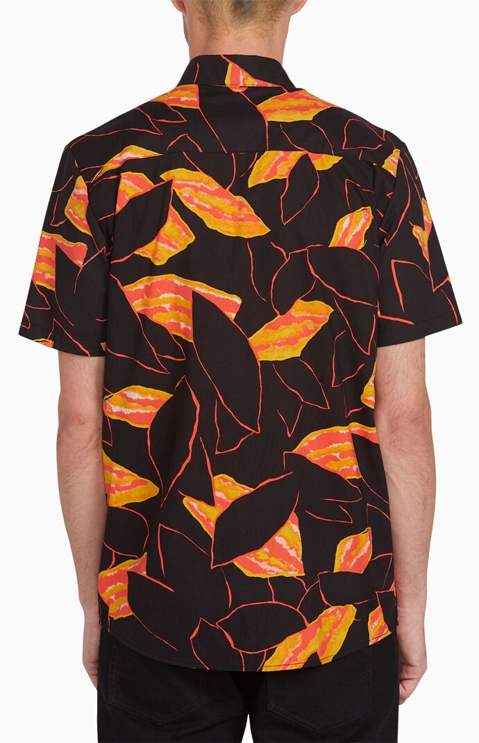 Secret Leaf Short Sleeve Button Up Shirt