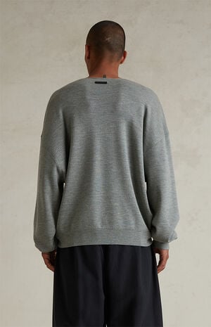 Concrete Heather Merino Wool Crew Neck Sweater image number 4