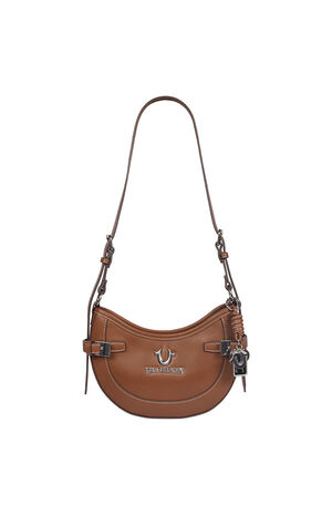 Brown Blake Smooth Belted Hobo Bag image number 8