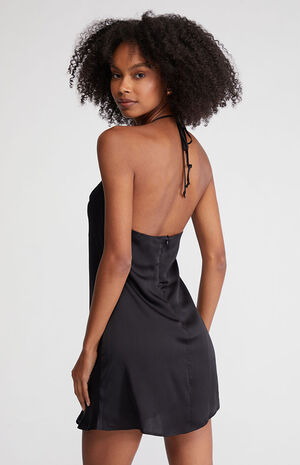 Cowl Neck Satin Mini Dress image number 3