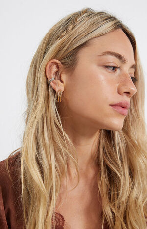 x PacSun Double Heart Hoop Earrings image number 1