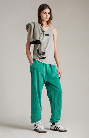 Women's Mint Leaf Crinkle Nylon Track Pants image number 3