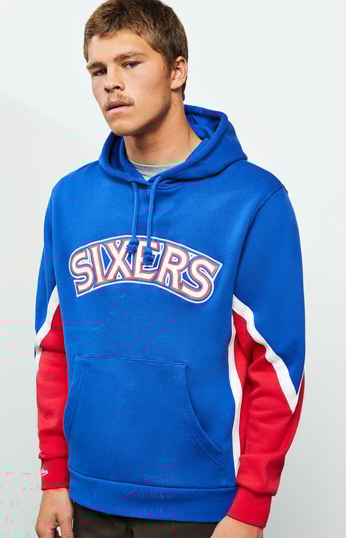 sixers hoodie mitchell and ness