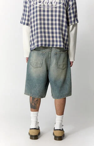 Parker Baggy Jean Shorts Medium Blue image number 4