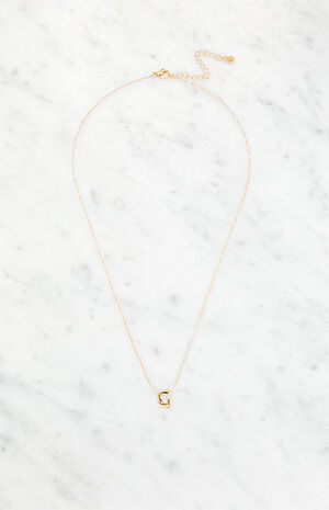 G Initial 14K Gold Plated Necklace image number 1