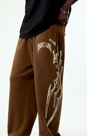 x Pacsun Brown Night Moon Baggy Sweatpants image number 3