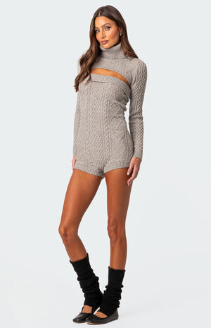 Finnley Two Piece Cable Knit Romper image number 4