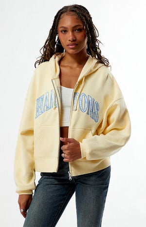 Hamptons Cropped Zip Up Hoodie