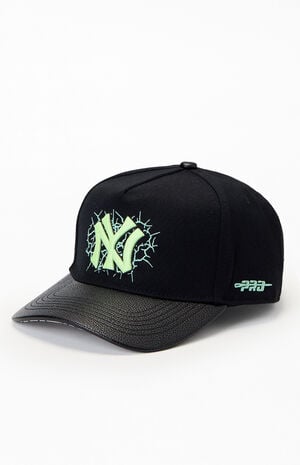 NY Yankees Faux Leather Brim Dad Hat image number 4