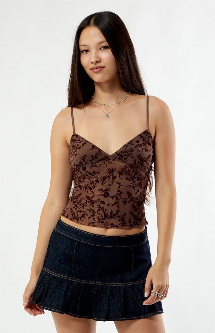 Your Favorite Hazel Burnout Velvet Floral Tank Top