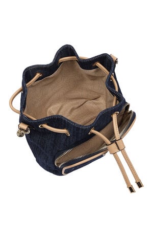 Bryce Denim and Faux Leather Bucket Bag image number 7