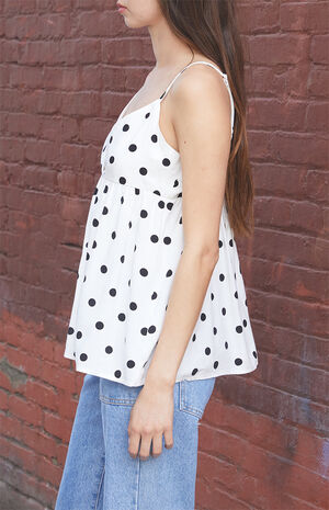 White Polka Dot Edith Tank Top image number 3