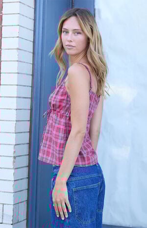 Red Plaid Tiffany Tank Top image number 2