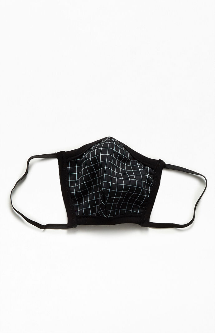 Small Grid Print Face Mask