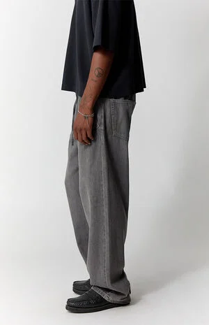 Gray Straight Drawstring Pants image number 3