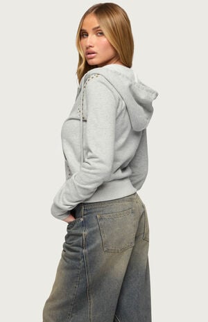 Patricia Studded Zip Up Hoodie image number 3