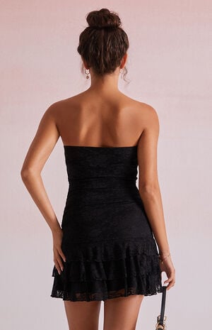 Grace Strapless Lace Ruffle Mini Dress Grace Strapless Lace Ruffle Mini Dress image number 3