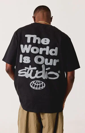 Black Studio Globe T-Shirt image number 2