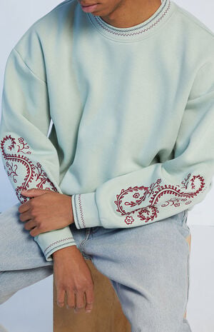 Paisley Embroidered Crew Neck Sweatshirt image number 2