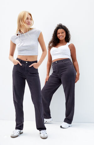 Stretch Black Curve Dad Jeans image number 1