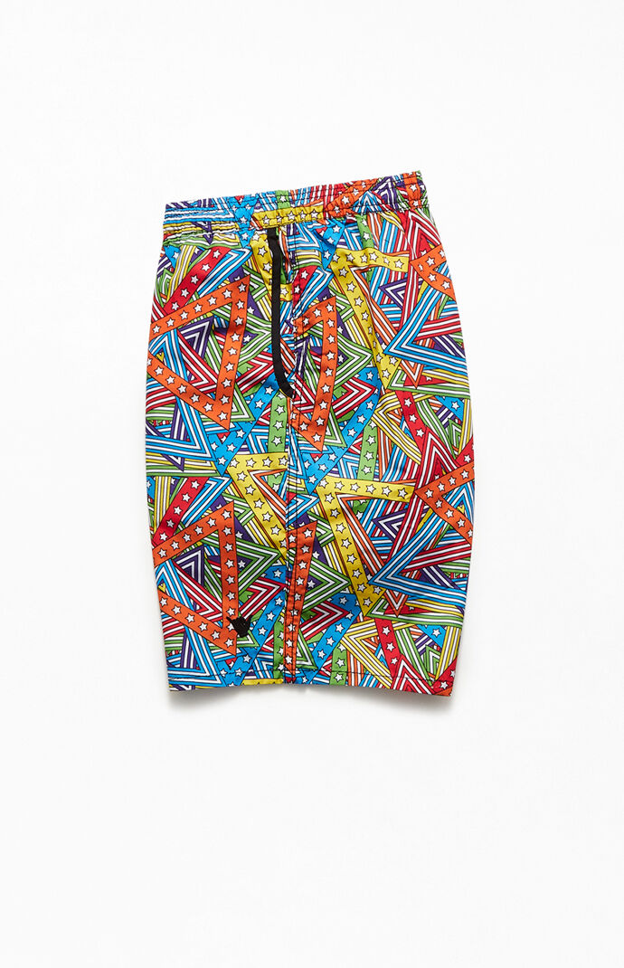 Angled Rainbow 19" Swim Trunks