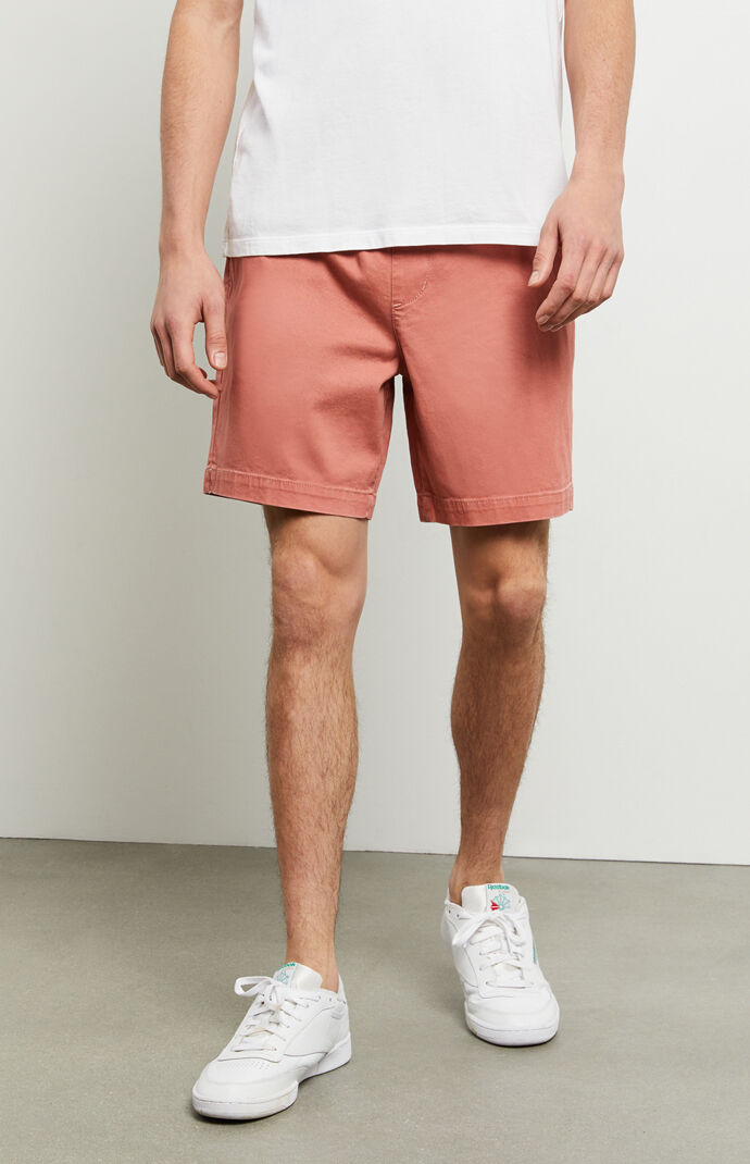 Red Stretch Twill Volley Shorts