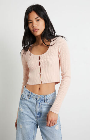 Button Front Pointelle Cardigan image number 1