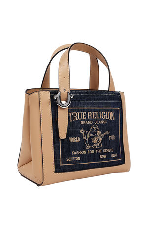 Dark Denim Arvin Buddha Motif Crossbody Tote Bag image number 2