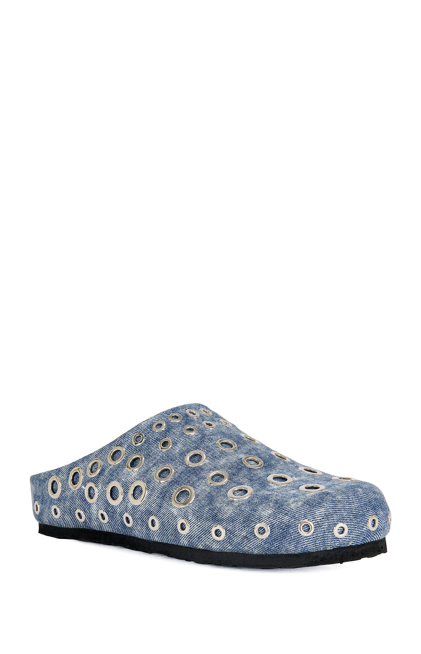 AZALEA WANG Women's Denim Marsha Grommet Flat Mules | Pacsun