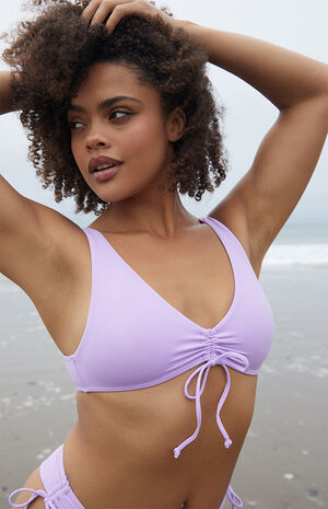 Purple Dakotah Drawstring Bikini Top image number 1