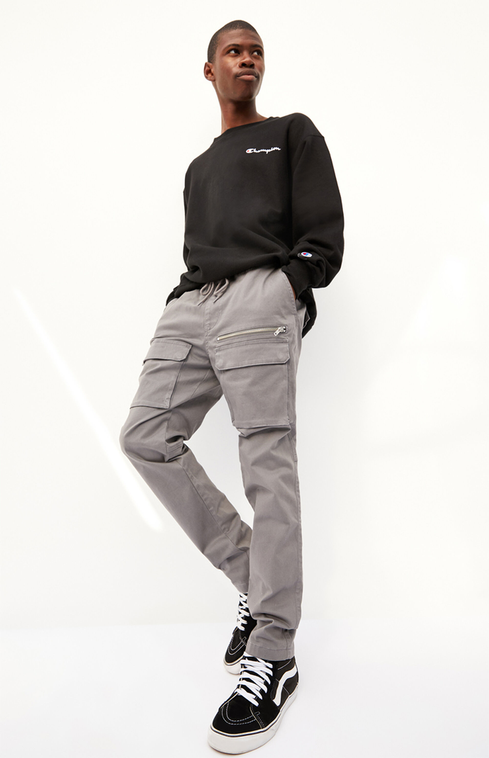 PacSun Utility Gray Front Pocket Slim Cargo Pants PacSun