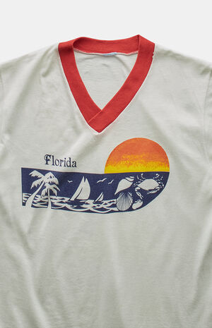 '80s Florida V-neck Graphic T-Shirt image number 2