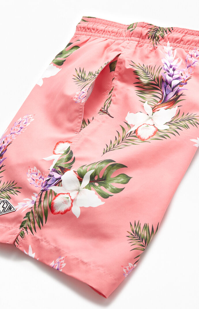 Coral Floral 16" Swim Trunks