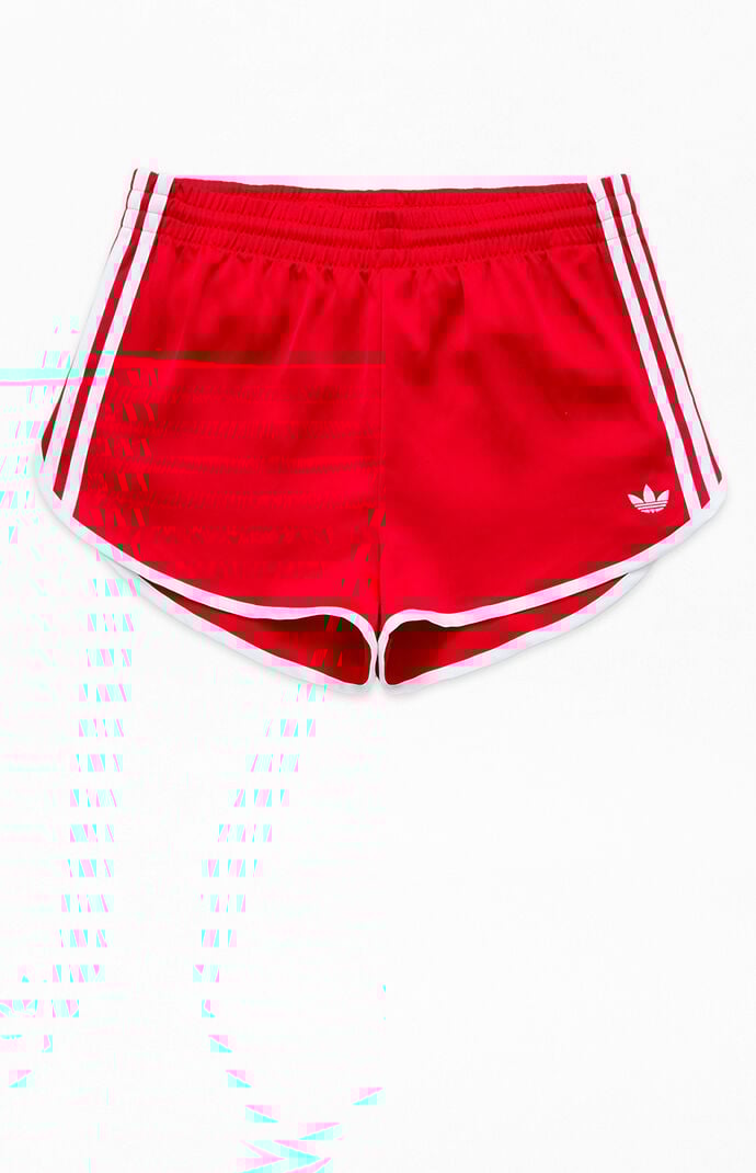 adidas Red & White 3-Stripes Sprinter Shorts