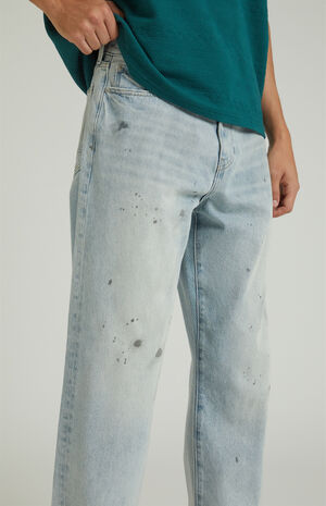 Dylan Baggy Jeans Dirt Splatter Light Indigo image number 5