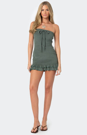 Terry Cloth Strapless Mini Dress image number 3