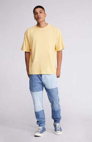Yellow Loch Solid Boxy T-Shirt image number 4