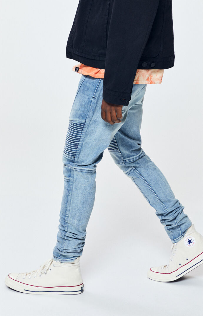 pacsun stacked skinny moto medium jeans
